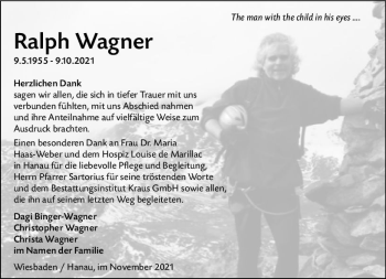 Traueranzeige von Ralph Wagner von vrm-trauer