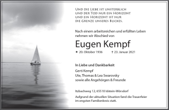 Traueranzeige von Eugen Kempf von vrm-trauer