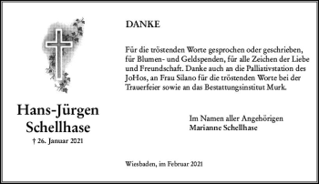 Traueranzeige von Hans-Jürgen Schellhase von vrm-trauer