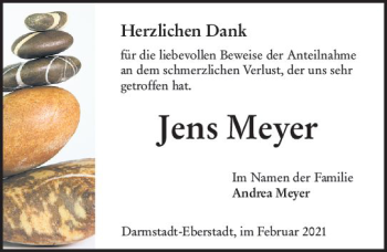 Traueranzeige von Jens Meyer von vrm-trauer