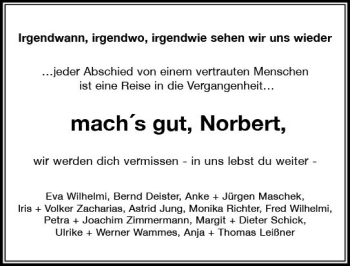 Traueranzeige von Norbert  von vrm-trauer
