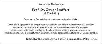 Traueranzeige von Otmar Seuffert von vrm-trauer