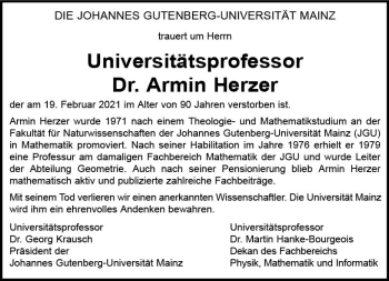Traueranzeige von Armin Herzer von vrm-trauer