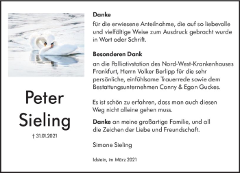 Traueranzeige von Peter Sieling von vrm-trauer