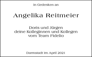 Traueranzeige von Angelika Reitmeier von vrm-trauer