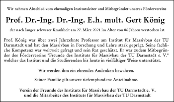 Traueranzeige von Gert König von vrm-trauer