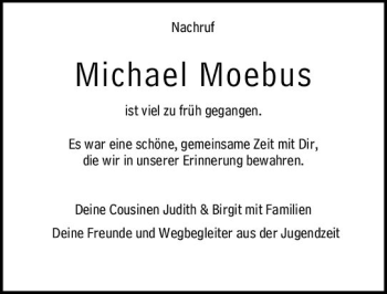 Traueranzeige von Michael Moebus von vrm-trauer