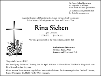 Traueranzeige von Ring Sieben von vrm-trauer