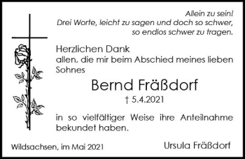 Traueranzeige von Bernd Fräßdorf von vrm-trauer