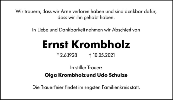 Traueranzeige von Ernst Krombholz von vrm-trauer