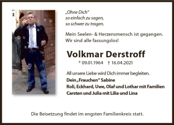 Traueranzeige von Volkmar Derstroff von vrm-trauer