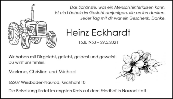 Traueranzeige von Heinz Eckhardt von vrm-trauer