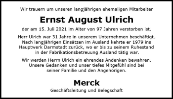 Traueranzeige von Ernst August Ulrich von vrm-trauer