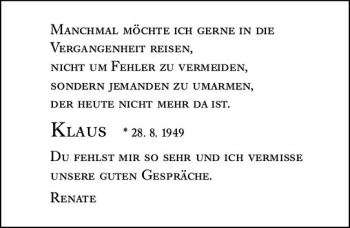 Traueranzeige von Klaus  von vrm-trauer