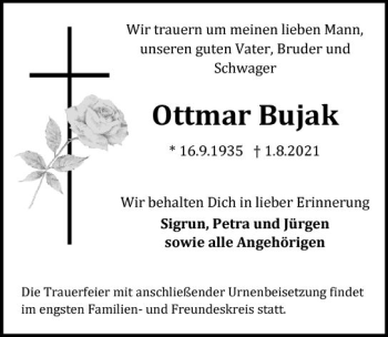 Traueranzeige von Ottmar Bujak von vrm-trauer