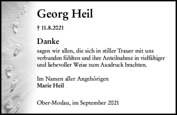 Traueranzeige von Georg Heil von vrm-trauer
