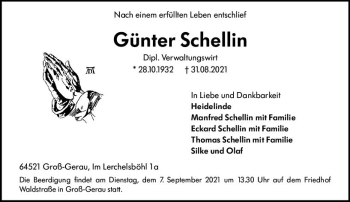 Traueranzeige von Günter Schellin von vrm-trauer