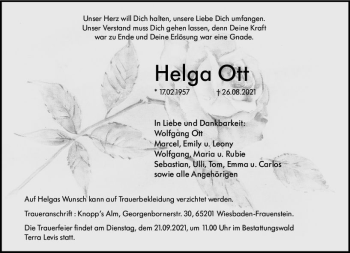 Traueranzeige von Helga Ott von vrm-trauer