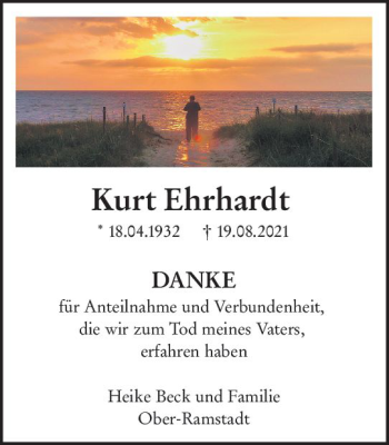 Traueranzeige von Kurt Ehrhardt von vrm-trauer