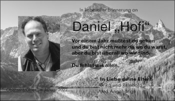 Traueranzeige von Daniel  von vrm-trauer Odenwälder Echo