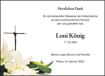 Traueranzeige von Loni König von vrm-trauer Groß-Gerauer Echo