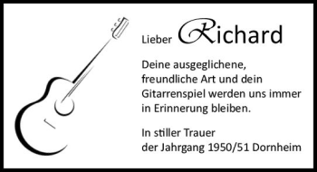 Traueranzeige von Richard  von vrm-trauer Groß-Gerauer Echo
