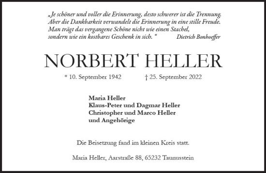 Traueranzeige von Maria Heller von vrm-trauer Wiesbadener Kurier