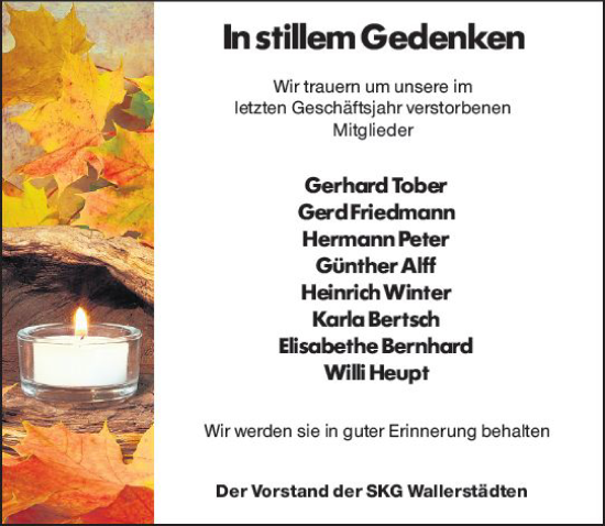 Traueranzeige von In Gedenken  von vrm-trauer Groß-Gerauer Echo