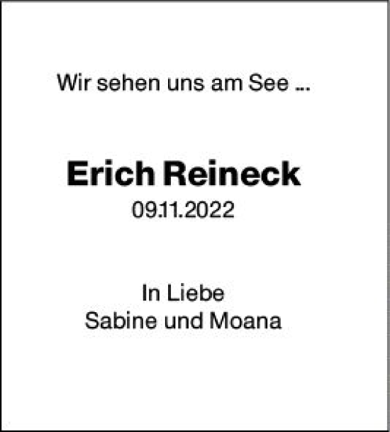 Traueranzeige von Erich Reineck von vrm-trauer AZ Mainz