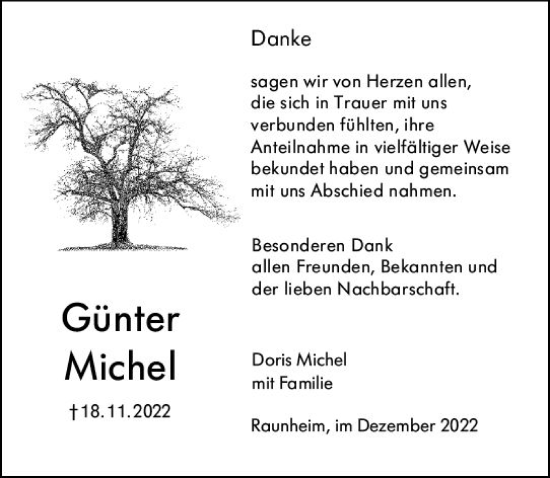 Traueranzeige von Günter Michel von vrm-trauer Rüsselsheimer Echo / MainSpitze