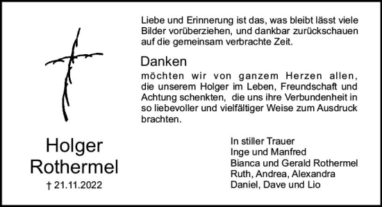 Traueranzeige von Holger Rothermel von vrm-trauer Bürstädter/Lamperth. Ztg/Starkenburger