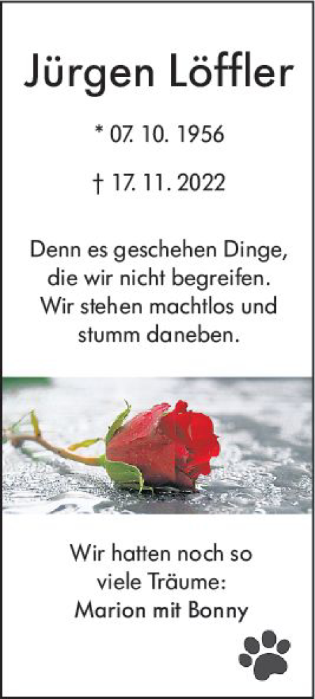 Traueranzeige von Jürgen Löffler von vrm-trauer Groß-Gerauer Echo