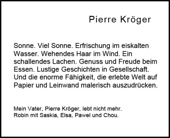 Traueranzeige von Pierre Kröger von vrm-trauer Darmstädter Echo