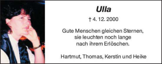 Traueranzeige von Ulla - von vrm-trauer Darmstädter Echo