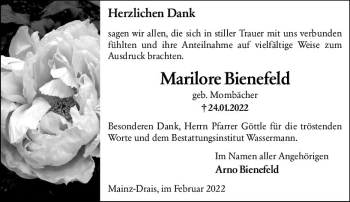 Traueranzeige von Marilore Bienefeld von vrm-trauer AZ Mainz