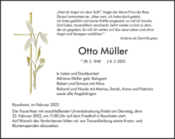 Traueranzeige von Otto Müller von vrm-trauer Rüsselsheimer Echo / MainSpitze