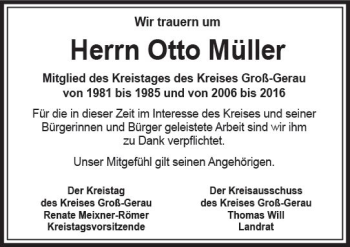Traueranzeige von Otto Müller von vrm-trauer Groß-Gerauer Echo