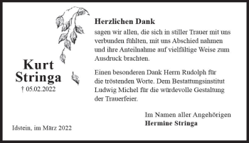 Traueranzeige von Kurt Stringa von vrm-trauer Idsteiner Zeitung