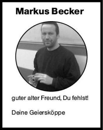 Traueranzeige von Markus Becker von vrm-trauer AZ Mainz