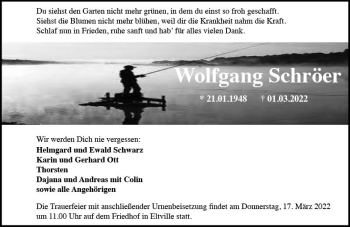 Traueranzeige von Wolfgang Schröer von vrm-trauer Wiesbadener Kurier