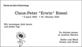 Traueranzeige von Claus-Peter Biesel von vrm-trauer Wiesbadener Kurier