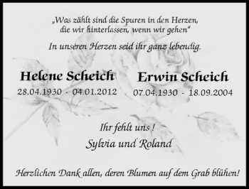 Traueranzeige von Erwin Scheich von vrm-trauer WK-UTA