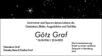 Traueranzeige von Götz Graf von vrm-trauer Darmstädter Echo