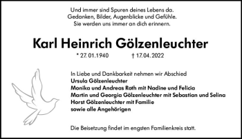 Traueranzeige von Karl Heinrich Gölzenleuchter von vrm-trauer Groß-Gerauer Echo