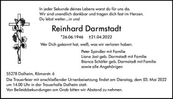 Traueranzeige von Reinhard Darmstadt von vrm-trauer AZ Mainz