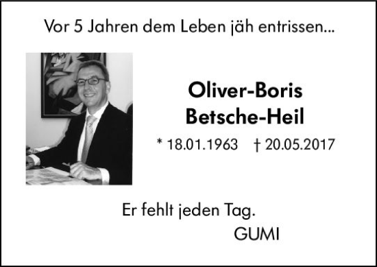 Traueranzeige von Oliver-Boris Betsche-Heil von vrm-trauer AZ Mainz