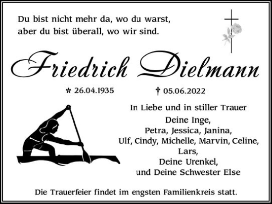 Traueranzeige von Friedrich Dielmann von vrm-trauer Wiesbadener Kurier