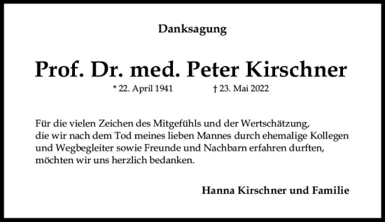 Traueranzeige von Peter Kirschner von vrm-trauer AZ Mainz