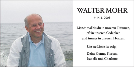 Traueranzeige von Walter Mohr von vrm-trauer Groß-Gerauer Echo