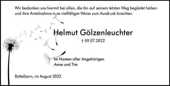Traueranzeige von Helmut Götzenleuchter von vrm-trauer Groß-Gerauer Echo